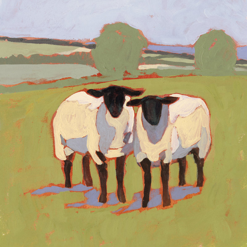 Suffolk Sheep III by Victoria Borges - Wrapped Canvas Painting, 30cm H x 30cm W