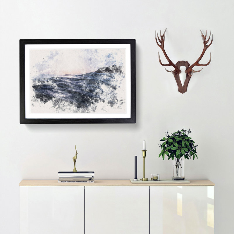 Ocean Moods - Picture Frame Graphic Art Print, 45cm H x 63cm W x 2cm D, Black Framed