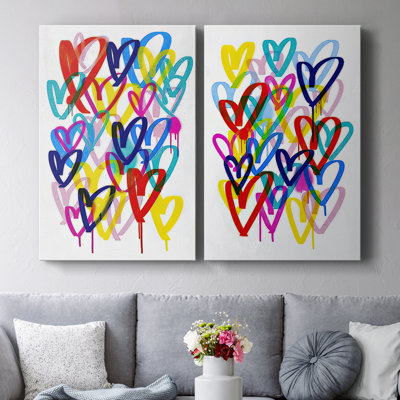Hearts Aflutter I-Premium Gallery Wrapped Canvas -Ready to Hang