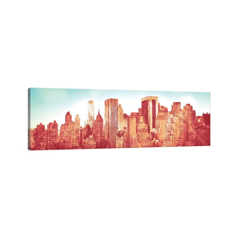 NY Love by Susan Bryant - Panoramic Gallery-Wrapped Canvas Giclée on Canvas, Canvas, 30.48 cm H x 91.44 cm W x 1.91 cm D