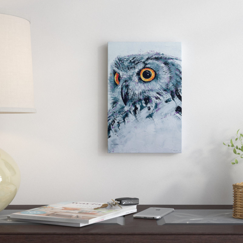 " Spirit Owl " by Michael Creese, 26" H x 18" W x 1.5" D, Black Framed Canvas, No Mat