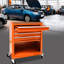 Chariot à outils orange à 4 tiroirs avec roulettes - construction en acier robuste et simple - mouvement de tiroir à roulement pour la construction d'outils de garage-1138661424