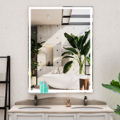 Large 48x36 Inch Bathroom Mirror - Led Wall Mounted, Waterproof Fog Function, Touch Switch With Adjustable Lights Safe And Robust Build Mounted Feature Smart Switch, Brightness Waterproof, Reliable