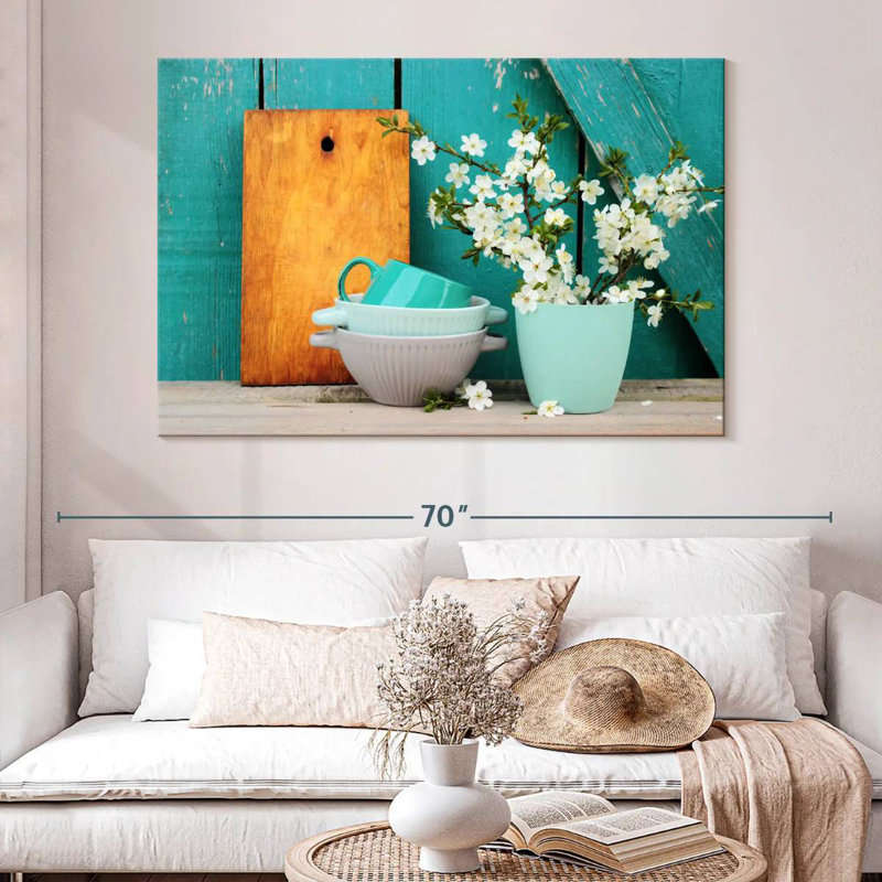 Senne Turquoise Bowls And Vase, 34" H x 51" W