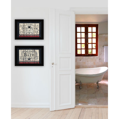 Hot Bath 2-Piece Vignette Framed Wall Art for Living Room, Home Wall Decor by Linda Spivey