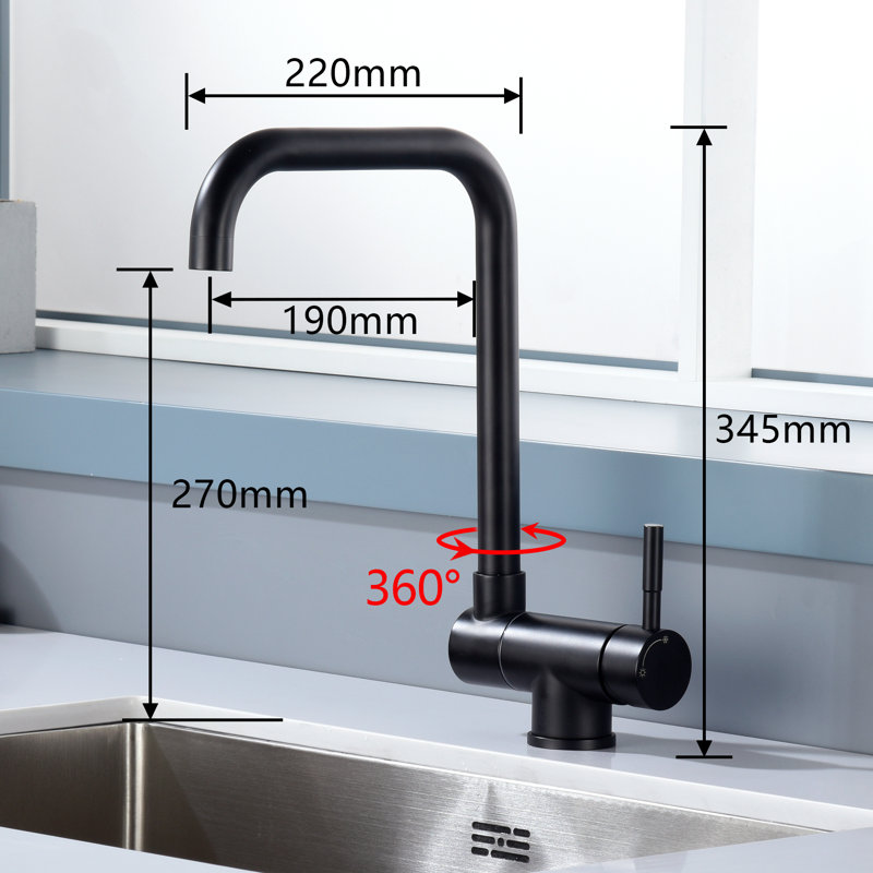 Belfry Kitchen Trowbridge Kitchen Faucet, Matte Black