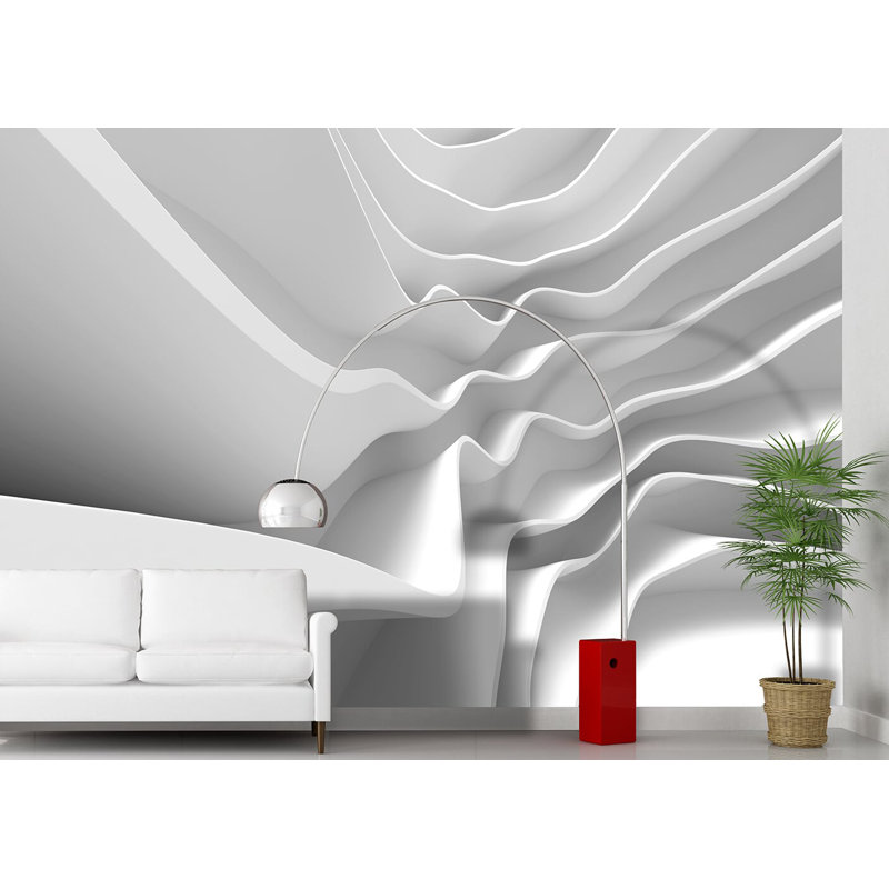 Murale abstraite l 11,8 pi x l 106 po wave architectural design non tissé Barrington