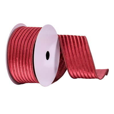 Ruban en maille et velours rayé 2,5 po x 10 verges The Holiday Aisle®