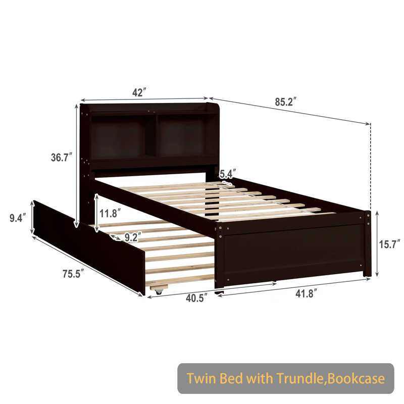 Cadre de lit 36,7 po Tinley, Espresso