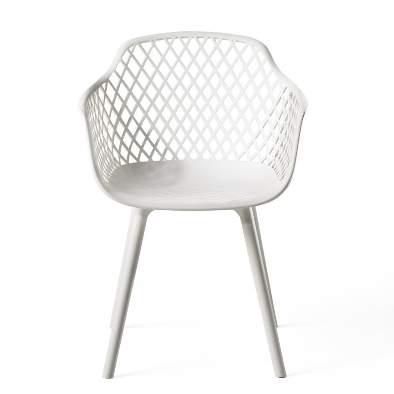 Poppy Chair Outdoor Dining Furniture - White Polypropylene, Weather-, Stable Seat Utility, Diamond Mesh Shape, Modern Assurance Of Utility Level Chair In Make, Feature, Excellent-Grade Quality