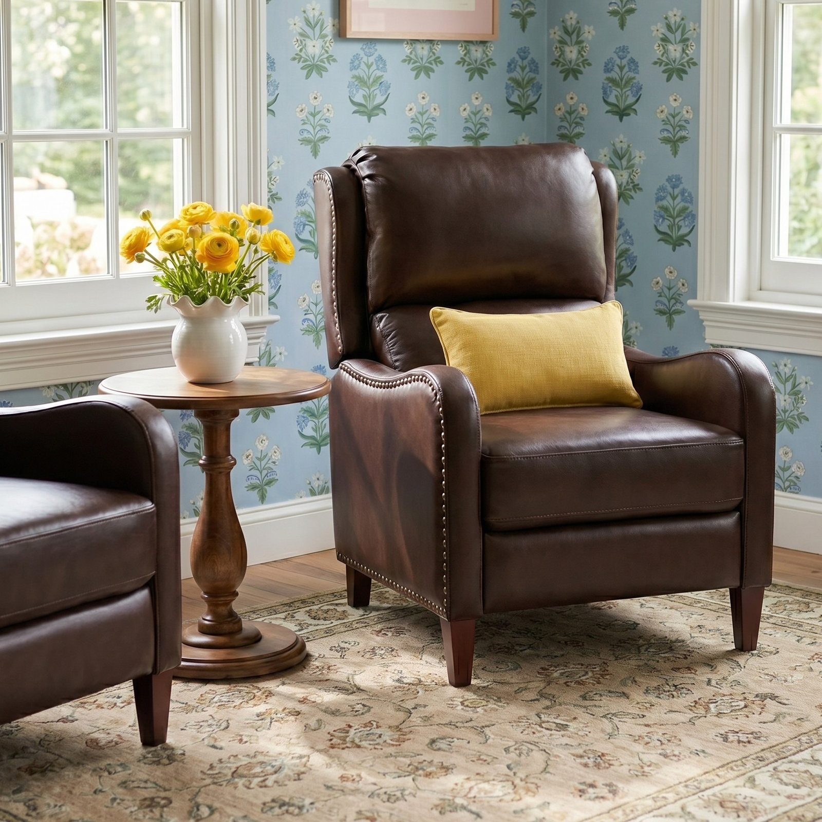 Beecher 29" Genuine Leather Manual Recliner, Espresso Top Grain Leather