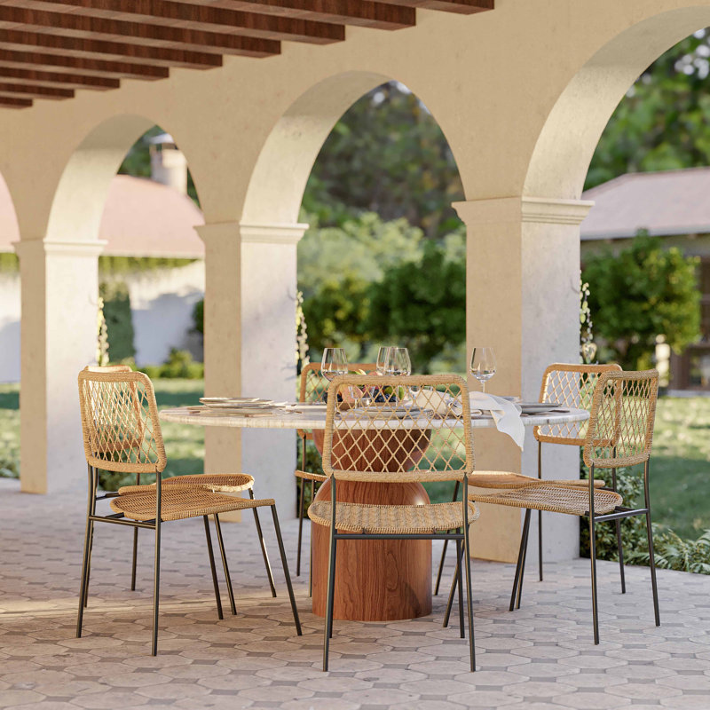 Tov Furniture Cynthia Travertine Concrete Indoor / Outdoor 54" Round Dining Table