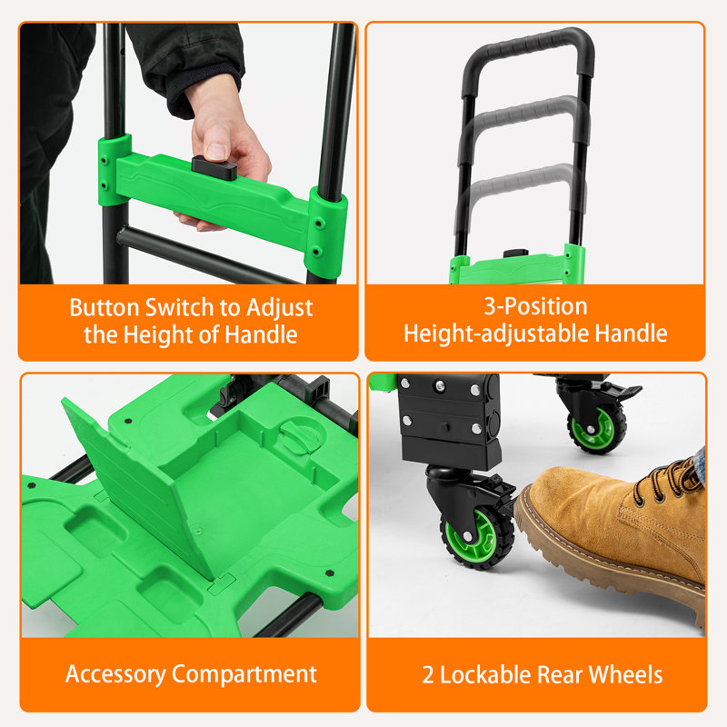 2 In 1 Folding Hand Truck, Green