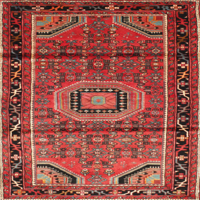 Tapis traditionnel rouge / noir / gris