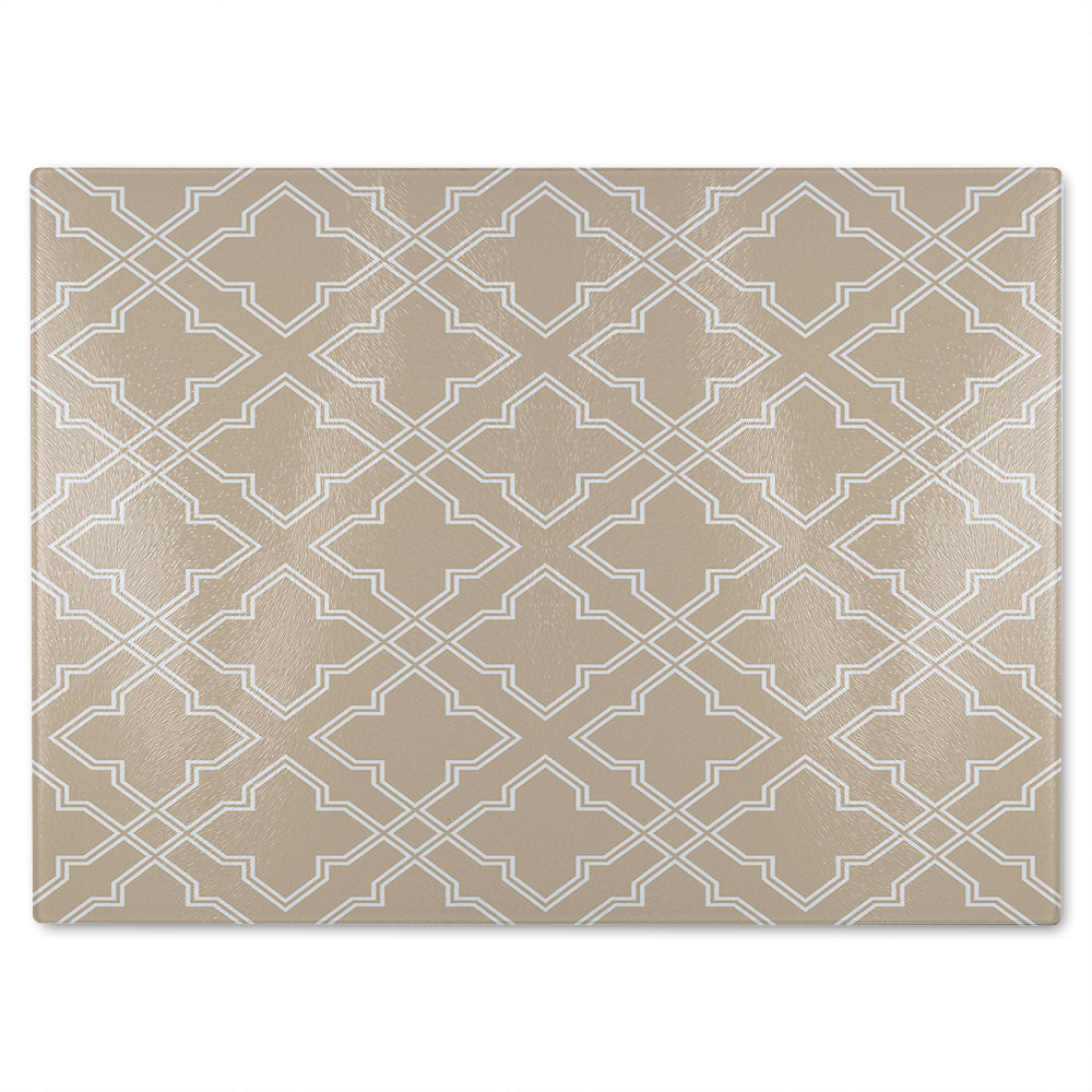 Cross Ornament Pattern Glass Chopping Board