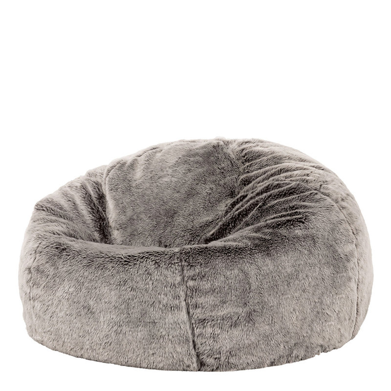 Kingston Faux Fur Bean Bag, Arctic Wolf Grey