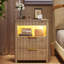 17.7'' W 2-Drawer Nightstand with LED Light and Charging Station-315037874