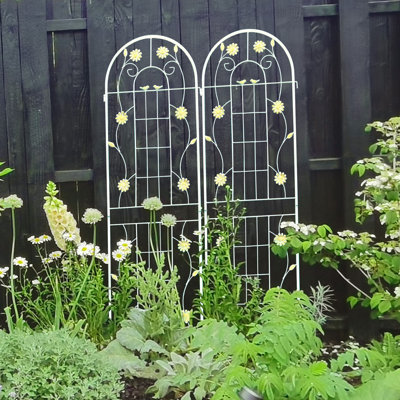 Ensemble de 4 treillis en métal antirouille pour plantes grimpantes