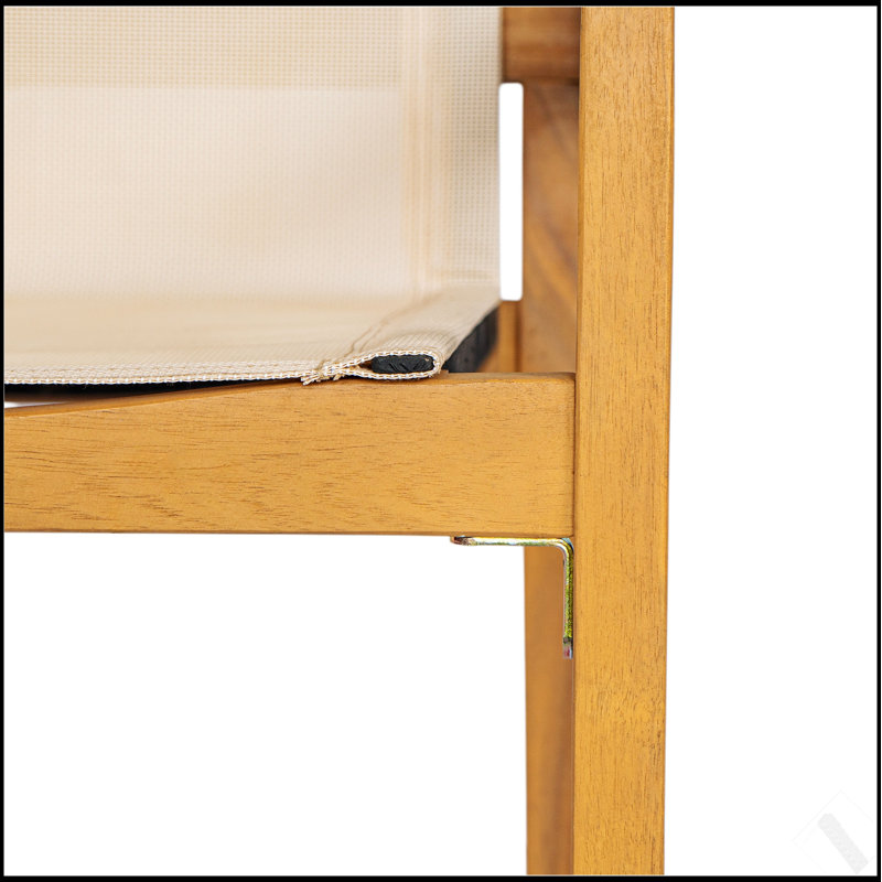 Ensemble de 2 chaises de salle à manger belfast, structure en teck avec revêtement en tissu beige pour plus de confort et de style