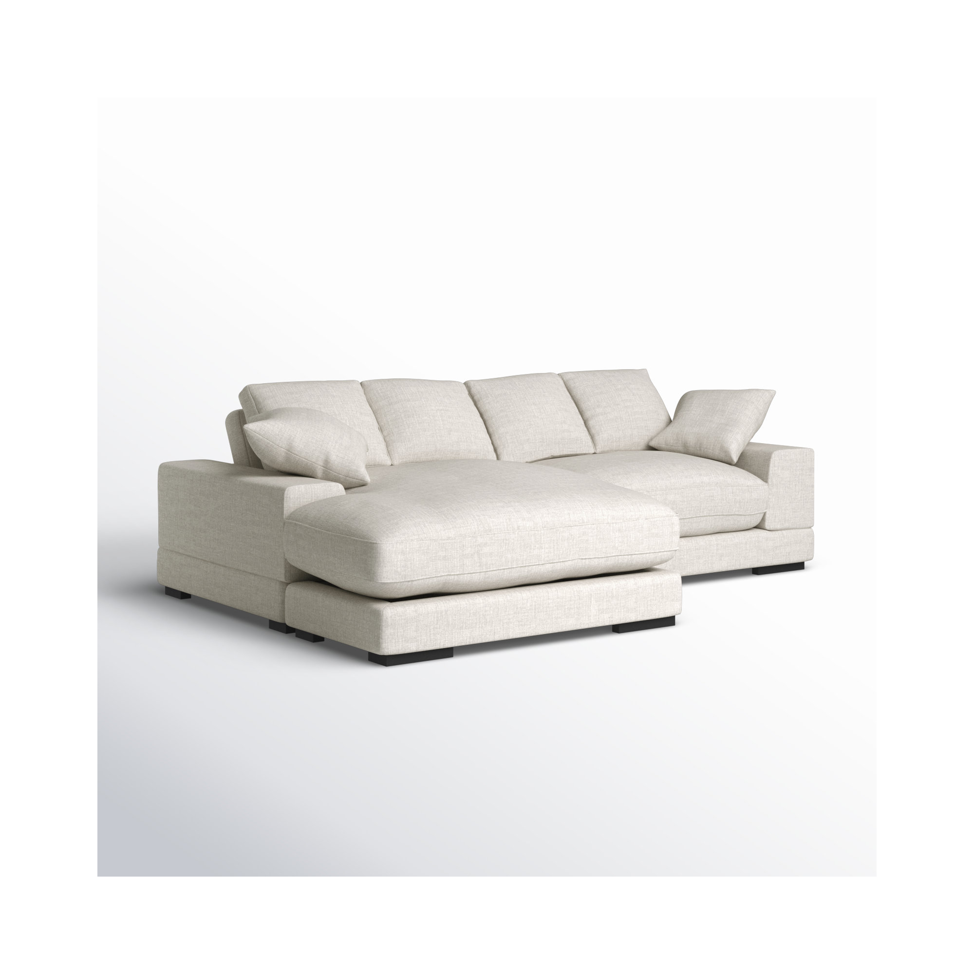 Lonsdale Chaise Sectional, Beige Linen