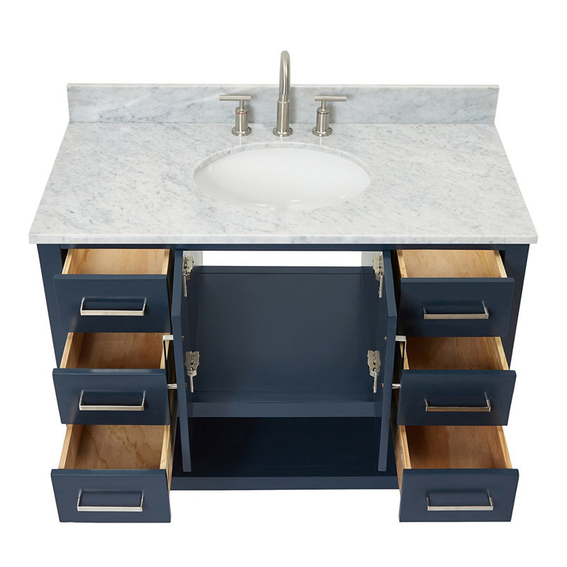 Magnolia Bath Vanity Rectangular Basin S061SCW2R, Oval, Midnight Blue, 43"