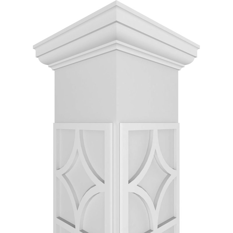 Colonne carrée classique en Magnolia avec capitonnage toscan et base Craftsman, H 120 po x l 11,62 po x P 11,62 po