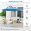 Parasol et accessoires UV à l'épreuve de l'eau et riche en tissu bleu acier et polyester avec espace extérieur