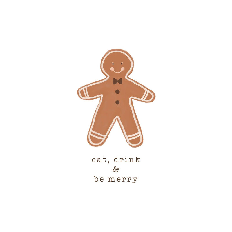 "Manger drink & be Merry" par Orara studio, reproduction d’art, H 18 po x l 12 po x 1,5 po, Toile tendue, Pas de tapis