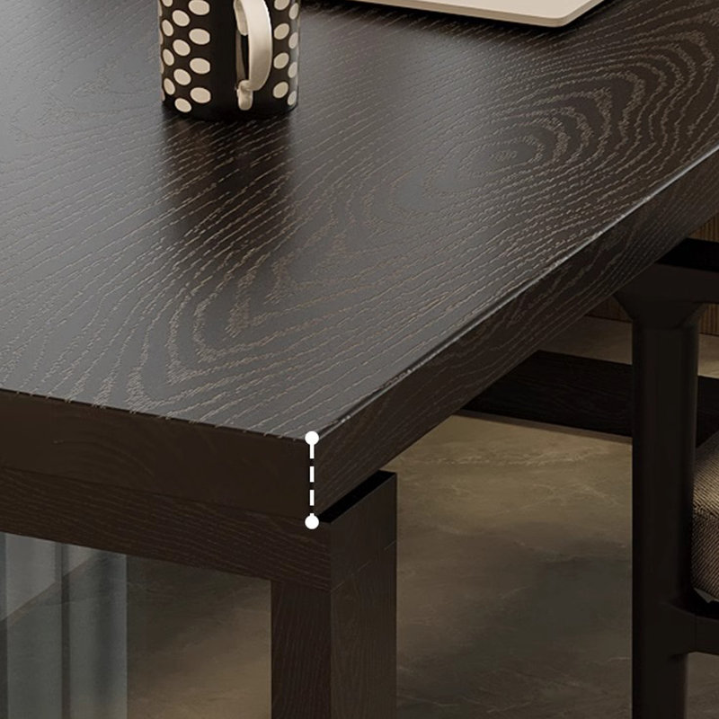 Bureau rectangulaire en bois massif noir, H 29,53 po x l 55,12 po x P 27,56 po