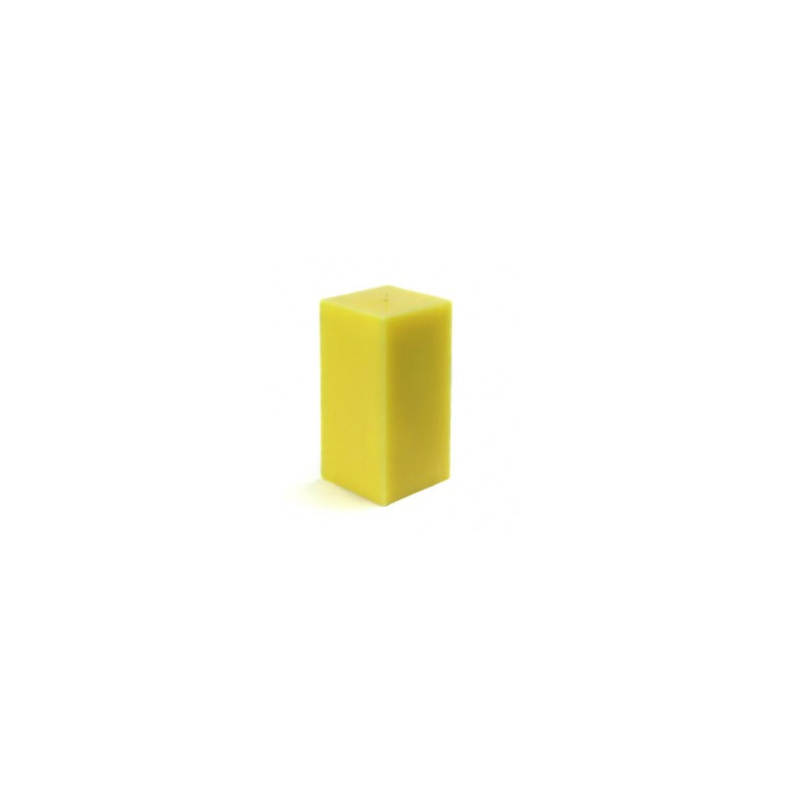 Square Pillar Candle, Yellow, 6" H x 3" W x 3" D, Set of 12
