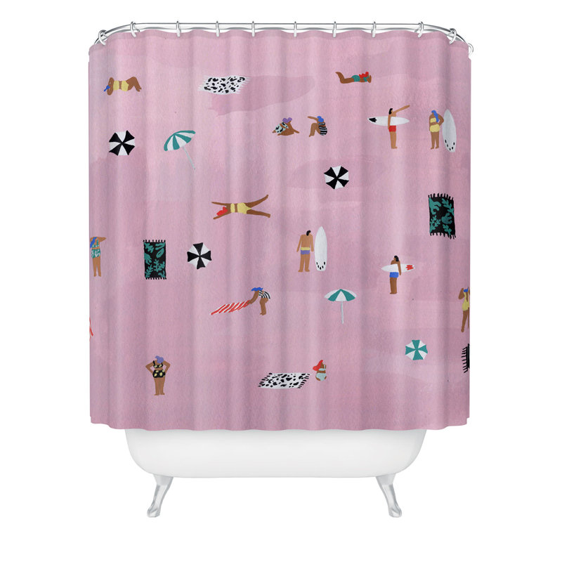 Rideau de douche Ninola Design, Rose abstrait
