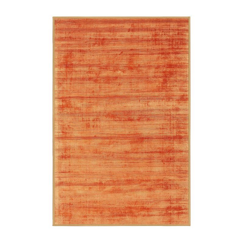 Tapis contemporain orange, Rectangle 5 pi x 7 pi