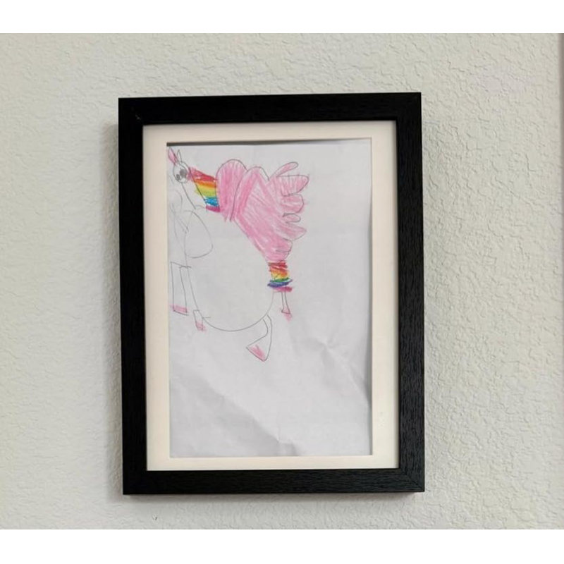 Cadre photo mural à ouverture frontale pour dessins d'enfants et certificats, avec rangement et vitre en plexiglas