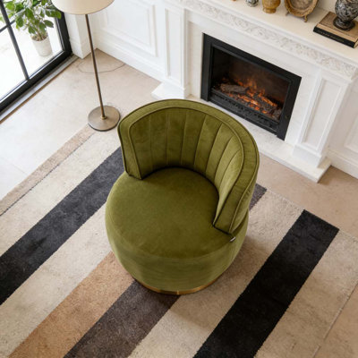 360 Degree Swivel Cuddle Barrel Accent Sofa Chairs