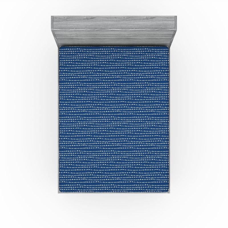 Drap-housse Ambesonne, paquet de 2, Formes géométriques bleu marine / blanc, Drap-housse de taille double