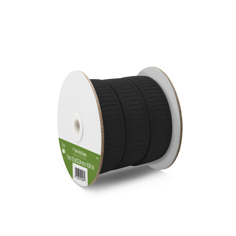 Dritz 1" Non-Roll Elastic, 12 yd, Black