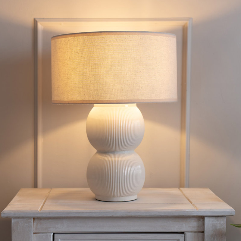 Ceramic Table Lamp, Cream, Cream