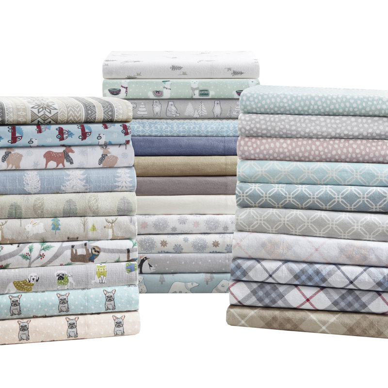 King Multi Forest Animals Cotton Flannel Sheet Set