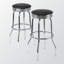 Tabouret de comptoir Anzley en similicuir et en métal noir, H 29,1 po x l 13,32 po x P 13,17 po