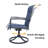 MEOOEM 5-Piece Blue Foamed PVC-coated polyester Swivel Patio Dining Set, 4 Chairs + 1 Square Metal Table with Umbrella Hole-648248830-648248817