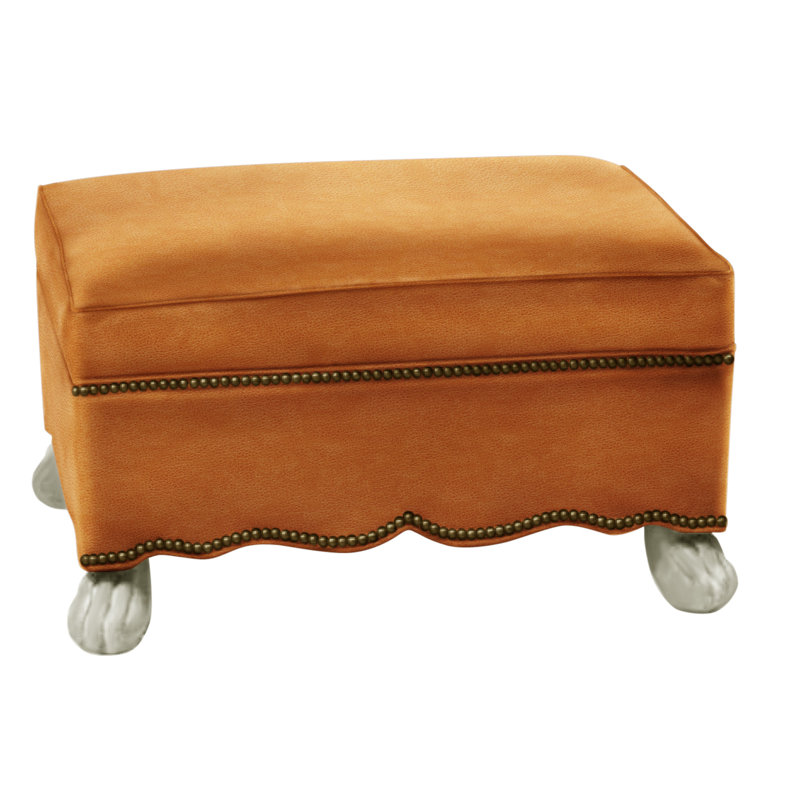 Ottoman, Performance Twill Natural, Brushy Bayou
