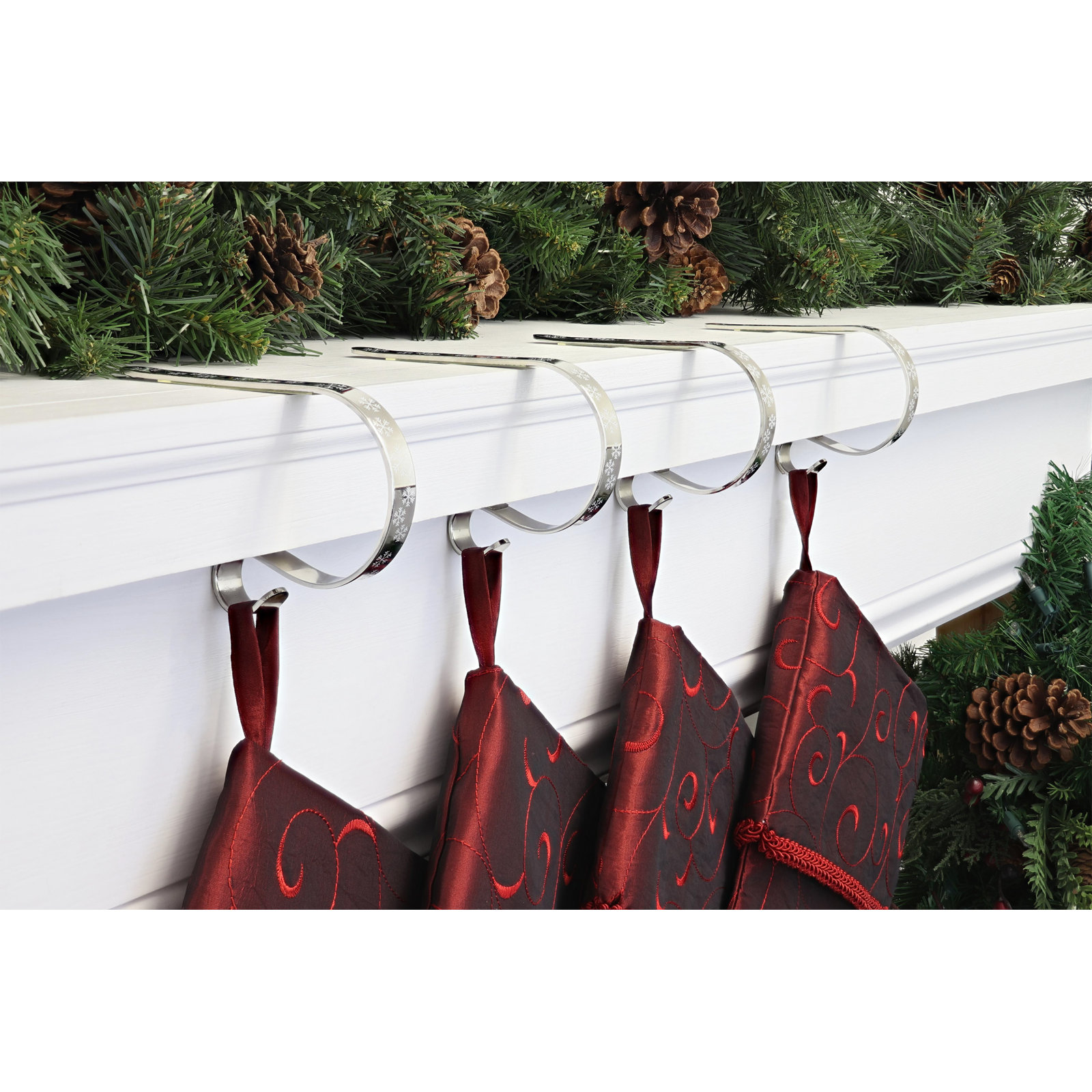 Stocking Holder, Snowflake Silver