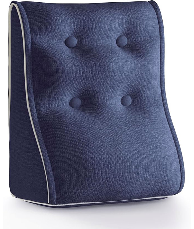 Sit-up Back Comfort Curved Wedge Reading Pillows Connectable Linen Headboard for Sitting up In Bed Sofa Backrest Lumbar Support Cushion Compression