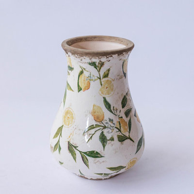 Vase citrons et feuilles