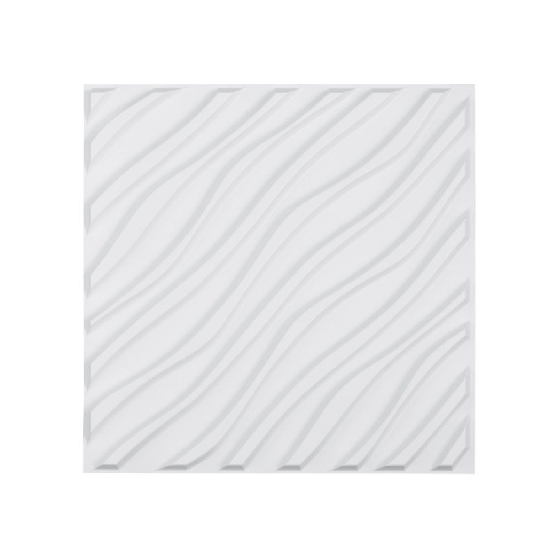 3D Wall Panels 19.7 x 19.7 inch PVC 32 Sq.Ft Coverage Wave Matte White