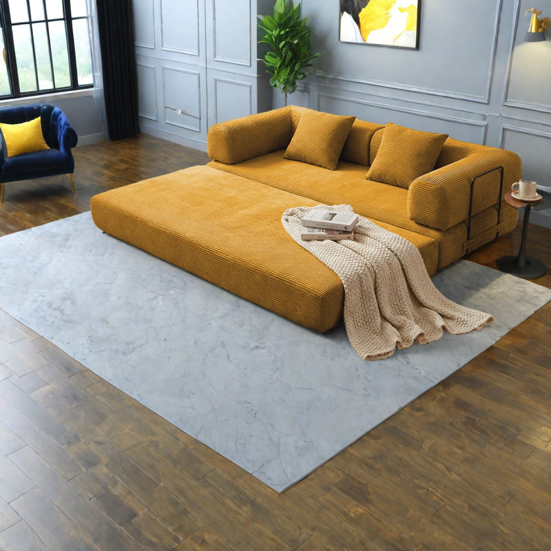 Compression Convertible Sofas, Foam Corduroy Modern Home Sleeper