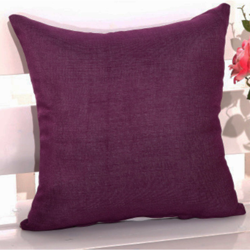 (Covers With Inserts) Pack of 2 plain fabric texture Pillows, Purple