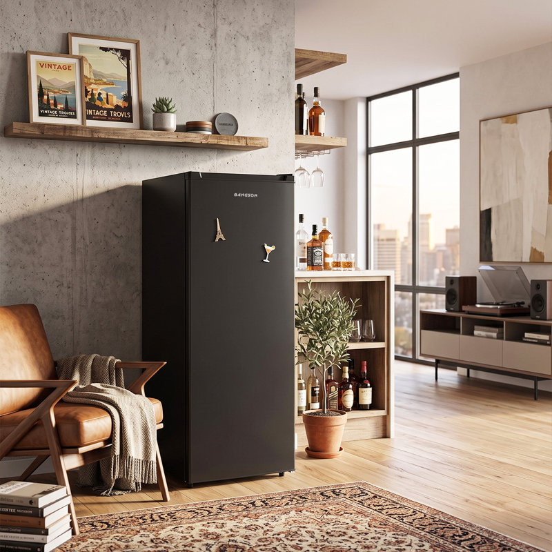Congélateur vertical BANGson, congélateur vertical de 7,0 pieds cubes, congélateur / réfrigérateur droit convertible, porte simple pour cuisine, garage, bureau, appartement