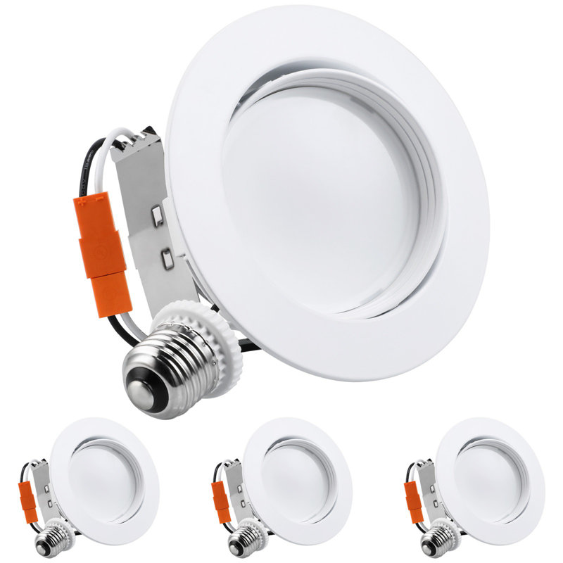Plafonnier encastré 4 pouces à DEL à cardan, plafonnier rétractable réglable, Cri90 +, 10 W