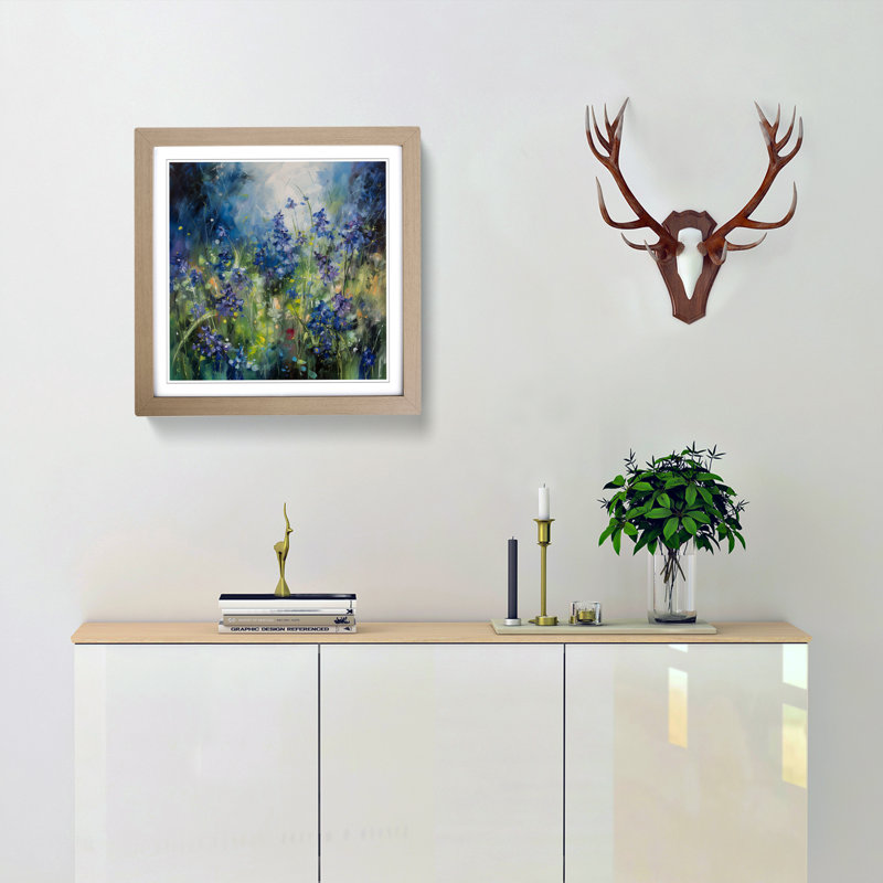 Bluebell Expressionism - Framed Print, Oak